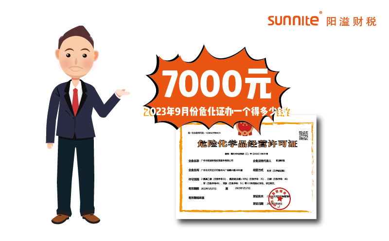 2023年9月份危化證辦一個得多少錢？
